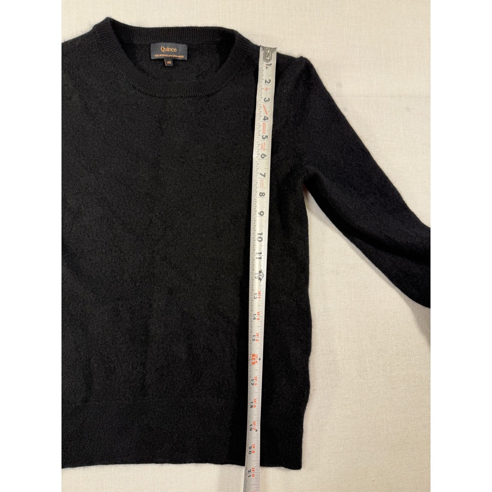 Quince Mongolian Cashmere Crewneck Sweater Black LB17932 Womens XS - Picture 8 of 8